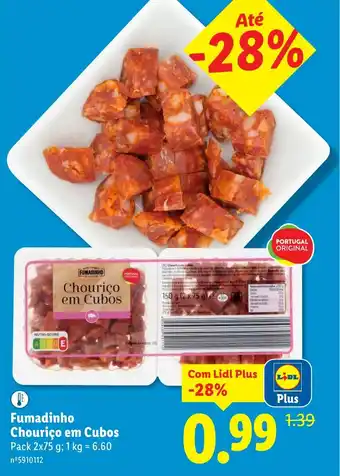 Lidl Fumadinho Chouriço em Cubos promoção