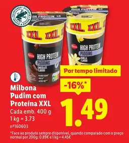 Lidl Milbona Pudim com Proteína XXL promoção