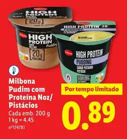Lidl Milbona Pudim com Proteína Noz/ Pistácios promoção