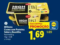 Lidl Milbona Creme com Proteína Sabor a Baunilha promoção