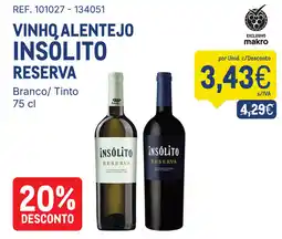 Makro Vinho alentejo insolito reserva promoção
