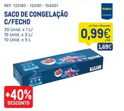 Makro Saco de congelação c/fecho promoção