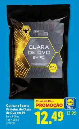 Lidl Optisana Sports Proteína de Clara de Ovo em Pó promoção