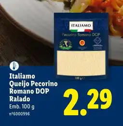Lidl Italiamo Queijo Pecorino Romano DOP Ralado promoção