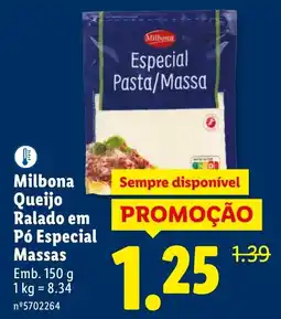 Lidl Milbona Queijo Ralado em Pó Especial Massas promoção