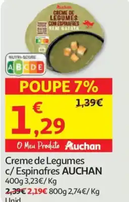 Auchan Creme de Legumes c/ Espinafres AUCHAN promoção