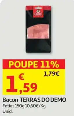 Auchan Bacon TERRAS DO DEMO Fatias promoção