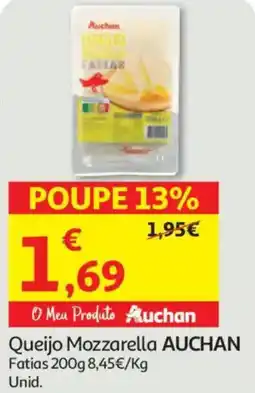 Auchan Queijo Mozzarella AUCHAN Fatias promoção