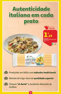 Auchan Linguine AUCHAN À MESA EM ITÁLIA promoção