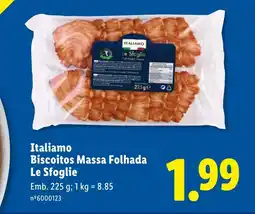 Lidl Italiamo Biscoitos Massa Folhada Le Sfoglie promoção