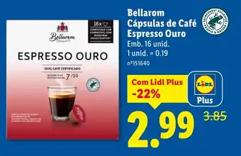Lidl Bellarom Cápsulas de Café Espresso Ouro promoção