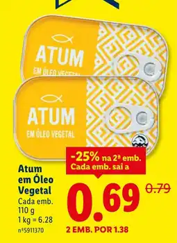 Lidl Atum em Óleo Vegetal promoção