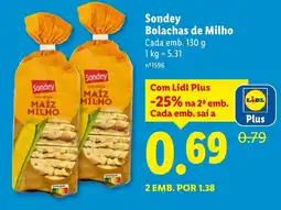 Lidl Sondey Bolachas de Milho promoção