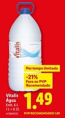 Lidl Vitalis Água promoção