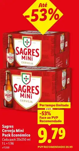 Lidl Sagres Cerveja Mini Pack Económico promoção