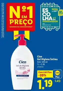Lidl Cien Gel Higiene Íntima promoção