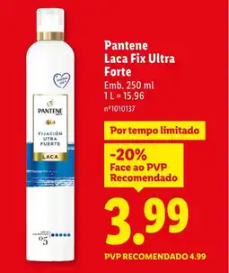 Lidl Pantene Laca Fix Ultra Forte promoção