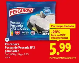 Lidl Pescanova Postas de Pescada Nº3 para Cozer promoção