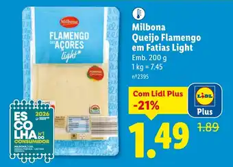 Lidl Milbona Queijo Flamengo em Fatias Light promoção