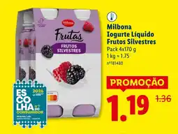 Lidl Milbona Iogurte Líquido Frutos Silvestres promoção