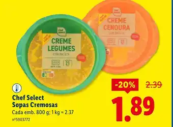 Lidl Chef Select Sopas Cremosas promoção