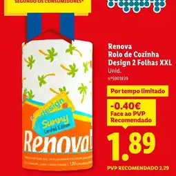 Lidl Renova Rolo de Cozinha Design 2 Folhas XXL promoção