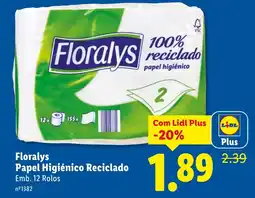 Lidl Floralys Papel Higiénico Reciclado promoção