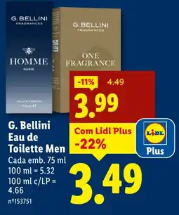 Lidl G. Bellini Eau de Toilette Men promoção