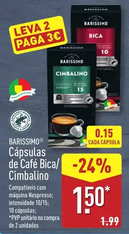ALDI BARISSIMO Cápsulas de Café Bica/ Cimbalino promoção