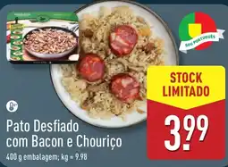 ALDI Pato Desfiado com Bacon e Chouriço promoção
