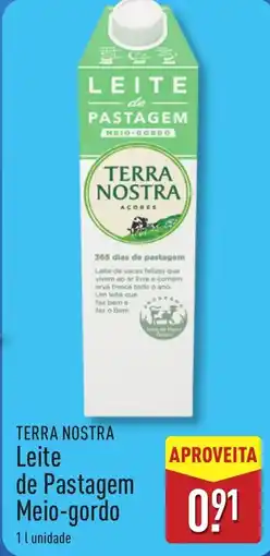ALDI TERRA NOSTRA Leite de Pastagem Meio-gordo promoção