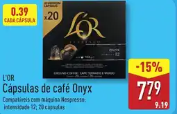 ALDI L'OR Cápsulas de café Onyx promoção