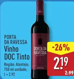 ALDI PORTA DA RAVESSA Vinho DOC Tinto promoção