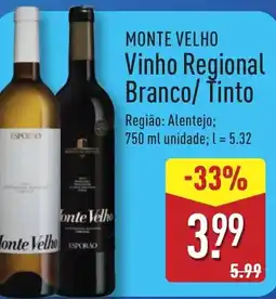 ALDI MONTE VELHO Vinho Regional Branco/ Tinto promoção
