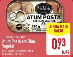 ALDI TESOUROS DO MAR Atum Posta em Óleo Vegetal promoção
