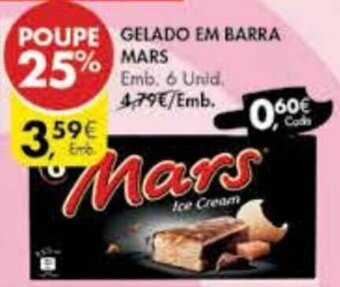 Pingo Doce Gelado em Barra Mars 6 Unid promoção
