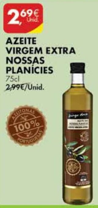 Pingo Doce Azeite Virgem Extra Nossas Planícies 75cl promoção