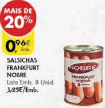 Pingo Doce Salsichas Frankfurt Nobre 8 Unid promoção