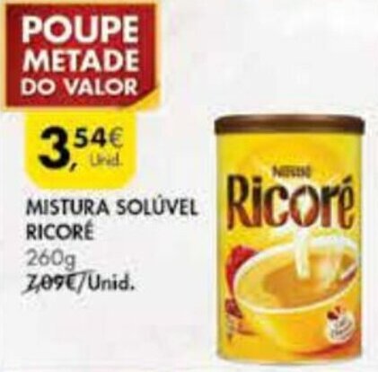 Pingo Doce Mistura Solúvel Ricorê 260g promoção
