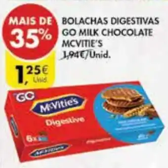 Bolachas Digestivas Go Milk Chocolate Mcvitie's