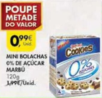 Pingo Doce Mini Bolachas 0% de Açúcar Marbú 120g promoção
