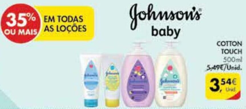 Pingo Doce Johnsons Baby Cotton Touch 500ml promoção
