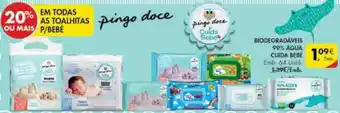 Pingo Doce Biodegradàveis 99% Água Cuida Bebé 64 Unid promoção