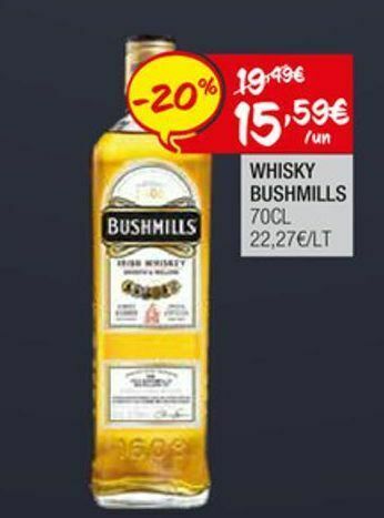 Spar Uísque bushmills promoção