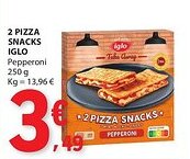 E.Leclerc 2 pizza snacks iglo pepperoni promoção