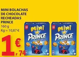 E.Leclerc Mini bolachas de chocolate recheadas prince promoção