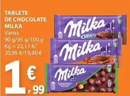 E.Leclerc Tablete de chocolate milka promoção