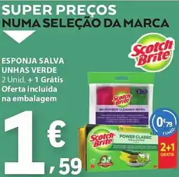 E.Leclerc Esponja salva unhas verde scotch brite promoção
