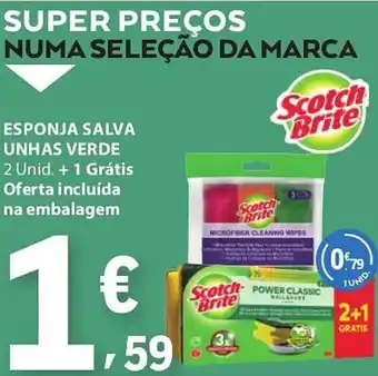 E.Leclerc Esponja salva unhas verde scotch brite promoção
