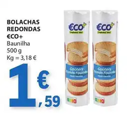 E.Leclerc Bolachas redondas €co+ baunilha promoção